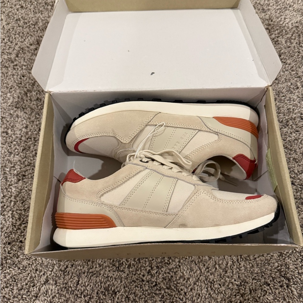 Ted Baker Beige and Red Sneakers
